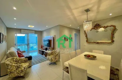 Apartamento reformado, 3 dormitórios (2 suítes), 2 vagas, área de lazer, jardim astúrias, guarujá/sp