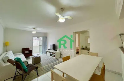 Apartamento com vista mar, 2 dormitórios (1 suíte), 1 vaga, área de lazer, pitangueiras - guarujá/sp