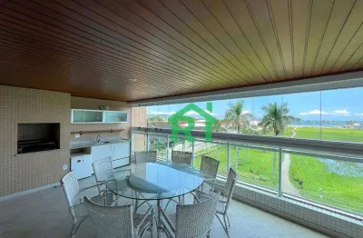 Apartamento beira mar, 4 dormitórios (4 suítes), 4 vagas, área de lazer, enseada, guarujá/sp