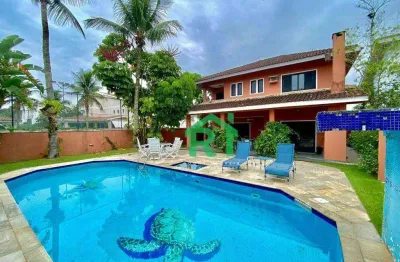 Casa com 5 dormitórios, 284 m² - venda por r$ 1.900.000 ou aluguel por r$ 13.000/ano - acapulco - guarujá/sp