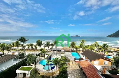 Apartamento reformado, frente mar, vista mar, 3 dormitórios (3 suítes), 2 vagas, tombo, guarujá/sp.