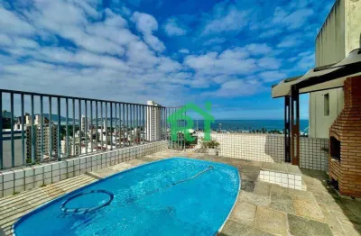 Cobertura com 3 dormitórios à venda, 250 m² por r$ 650.000,00 - enseada - guarujá/sp