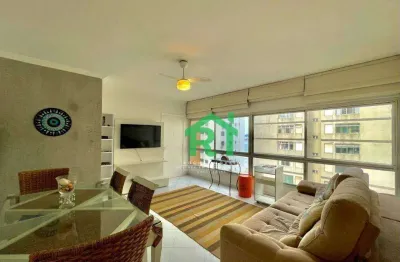 Apartamento com vista mar, 3 dormitórios (2 suítes), 1 vaga, jardim astúrias, guarujá/sp