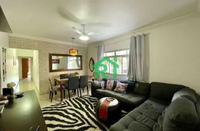Apartamento reformado, beira mar, 2 dormitórios (1 suíte), 1 vaga, jardim astúrias, guarujá/sp