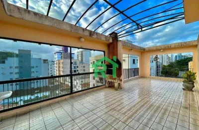 Cobertura penthouse, 2 dormitórios (2 suítes), 1 vaga, tombo, guarujá/sp