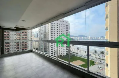 Apartamento beira-mar reformado 3 quartos, lazer. venda, 146m² r$1.500.000 - jardim astúrias - guarujá/sp