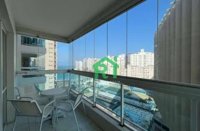 Apartamento vista-mar 2 quartos (1 suíte). venda, 78m² r$850.000 - jardim astúrias - guarujá/sp