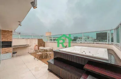 Cobertura duplex reformada 3 quartos, lazer privativo. venda, 200m² r$850.000 - enseada - guarujá/sp