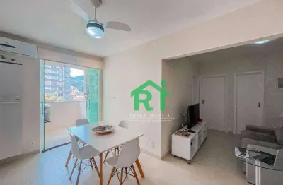 Apartamento beira-mar reformado 2 quartos, 1 vaga. venda, 70m² r$550.000 - pitangueiras - guarujá/sp