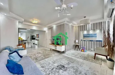 Apartamento à beira mar com 3 dormitórios (1 suíte), 1 vaga, área de lazer, jardim astúrias, guarujá/sp