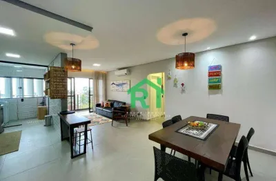 Apartamento reformado, 2 dormitórios (1 suíte), 1 vaga, lazer, tombo - guarujá/sp