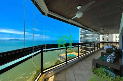 Apartamento frente mar, 4 dormitórios (4 suítes), 3 vagas, lazer, jardim astúrias, guarujá/sp
