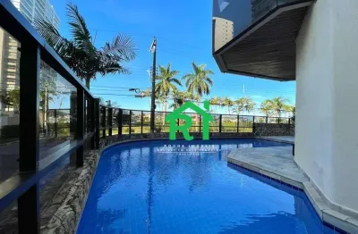Apartamento com 4 dormitórios (2 suítes), piscina, vista mar, enseada, guarujá/sp
