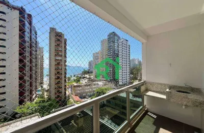 Apartamento com vista mar, 3 quartos, 1 vaga, jardim astúrias, guarujá/sp