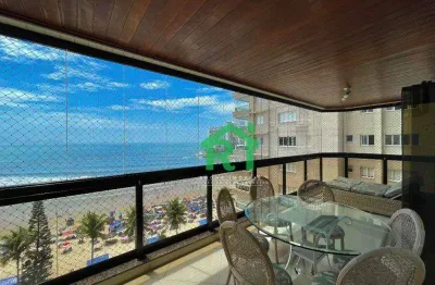 Apartamento frente mar com 4 quartos (2 suítes), 2 vagas e lazer à venda em jardim astúrias, guarujá