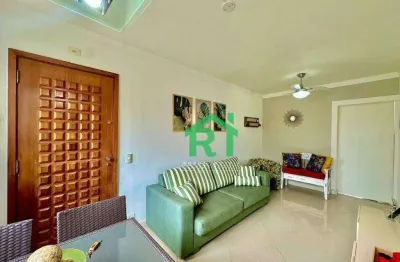 Apartamento reformado, 2 dormitórios (1 suíte), 1 vaga, lazer, pitangueiras, guarujá/sp.