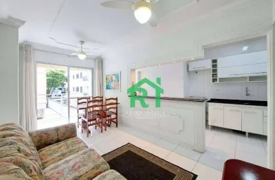 Apartamento à beira mar, 2 dormitórios, 1  vaga, praia da enseada - guarujá/sp