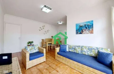 Apartamento à beira mar, 2 dormitórios (1 suíte), 1  vaga, praia da enseada - guarujá/sp