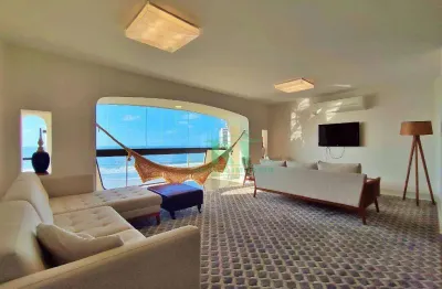 Apartamento frente mar, 3 dormitórios (1 suíte), 2 vagas, jardim astúrias, guarujá/sp