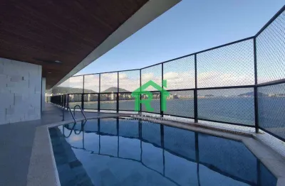 Apartamento frente mar, 3 suítes, 2 vagas, lazer, jardim astúrias - guarujá/sp