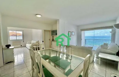 Apartamento frente mar, vista mar, 3 dormitórios (1 suíte), 2 vagas, pitangueiras, guarujá/sp.