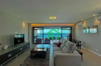 Apartamento frente mar, 4 dormitórios (4 suítes), 2 vagas, área de lazer, jardim astúrias, guarujá/sp