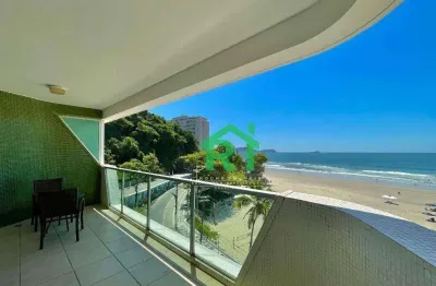 Apartamento frente mar com 3 quartos (2 suítes), 2 vagas e lazer à venda em jardim astúrias, guarujá
