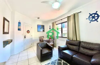 Apartamento beira mar com 2 dormitórios, 1 vaga de garagem à venda por r$ 370.000 - asturias - guarujá/sp