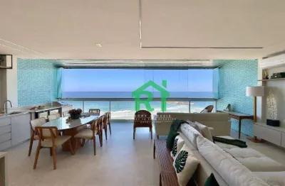 Apartamento frente mar à venda na praia das pitangueiras, 4 suítes, 1 vaga, guarujá sp