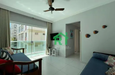 Apartamento com 1 dormitório, sacada, beira mar, enseada, guarujá/sp