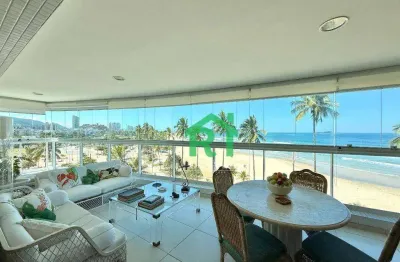 Apartamento frente mar à venda na praia da enseada com 3 quartos (2 suítes), 3 vagas, lazer, guarujá/sp