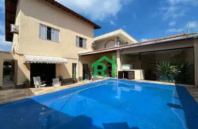 Casa com 3 quartos (1 suíte), 4 vagas, lazer, vila santa rosa, guarujá/sp