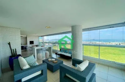 Apartamento à beira mar com 4 quartos (4 suítes), 3 vagas e lazer à venda na enseada, guarujá