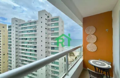 Apartamento à beira mar com 2 dormitórios, 1 vaga à venda na praia das pitangueiras, guarujá