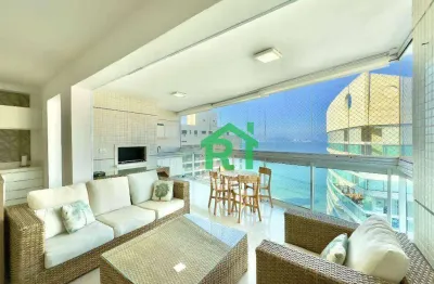 Apartamento frente mar com 3 dormitórios (1 suíte), 2 vagas, lazer, jardim astúrias, guarujá/sp