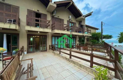 Apartamento á beira mar, 1 quarto, 1 vaga, tombo, guarujá/sp