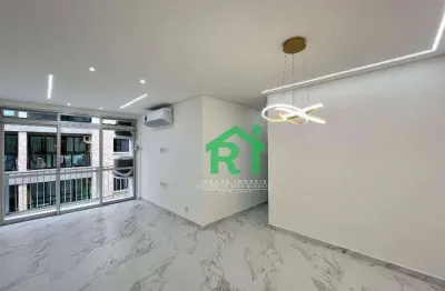 Apartamento reformado, 3 dormitórios (1 suíte), 1 vaga, jardim astúrias, guarujá/sp