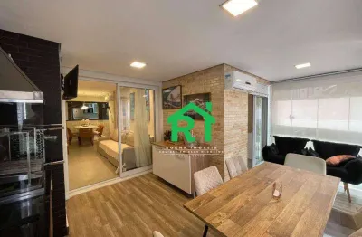 Apartamento à beira mar com 2 dormitórios (1 suíte), 2 vagas, lazer, jardim astúrias, guarujá/sp
