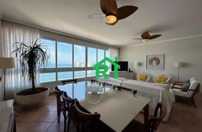 Apartamento frente mar, vista mar, 3 dormitórios, 2 vagas, pitangueiras, guarujá/sp.