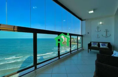Apartamento frente mar, 3 dormitórios (3 suítes), 2 vagas, lazer, jardim astúrias, guarujá/sp