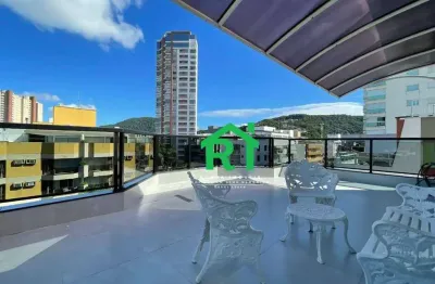Cobertura com 5 dormitórios (2 suítes), vista a mar, 3 vagas, enseada, guarujá/sp