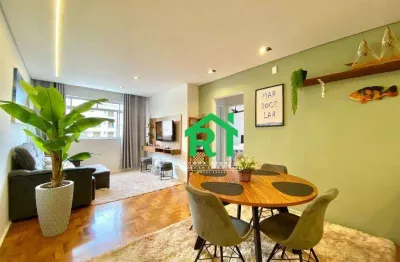 Apartamento à beira mar com 2 dormitórios (1 suíte), 1 vaga, praia da enseada, guarujá/sp