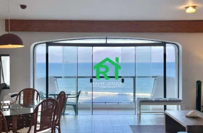 Apartamento frente mar, 3 quartos (1 suíte), 2 vagas, jardim astúrias, guarujá/sp