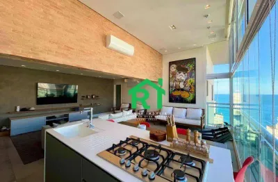 Apartamento à beira mar com 3 quartos (1 suíte), 3 vagas e lazer à venda em jardim astúrias, guarujá