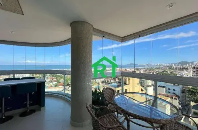 Apartamento vista ao mar com 3 dormitórios (3 suítes), 2 vagas, lazer, enseada, guarujá/sp