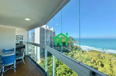 Apartamento à beira mar com 3 quartos (1 suíte), 2 vagas e lazer à venda, 120 m² por r$ 1.390.000 - tombo - guarujá/sp