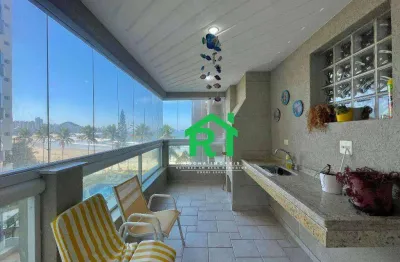 Apartamento frente mar, 4 quartos (3 suítes), 2 vagas, lazer, jardim astúrias | rocha imóveis guarujá