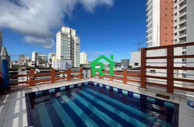 Cobertura com vista para o mar, 3 dormitórios (1 suíte), 2 vagas, lazer, enseada, guarujá/sp