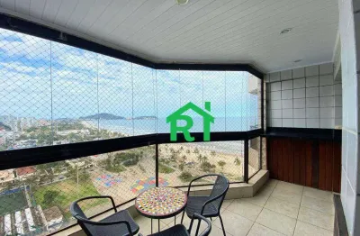 Apartamento com vista para o mar, 3 dormitórios, com lazer completo na enseada, guarujá.