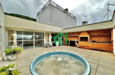 Cobertura penthouse, 3 dormitórios (1 suíte), 2 vagas, lazer, guarujá, pitangueiras/sp.